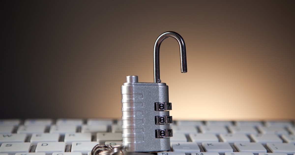 An open padlock on a keyboard — representing the standard being made freely available